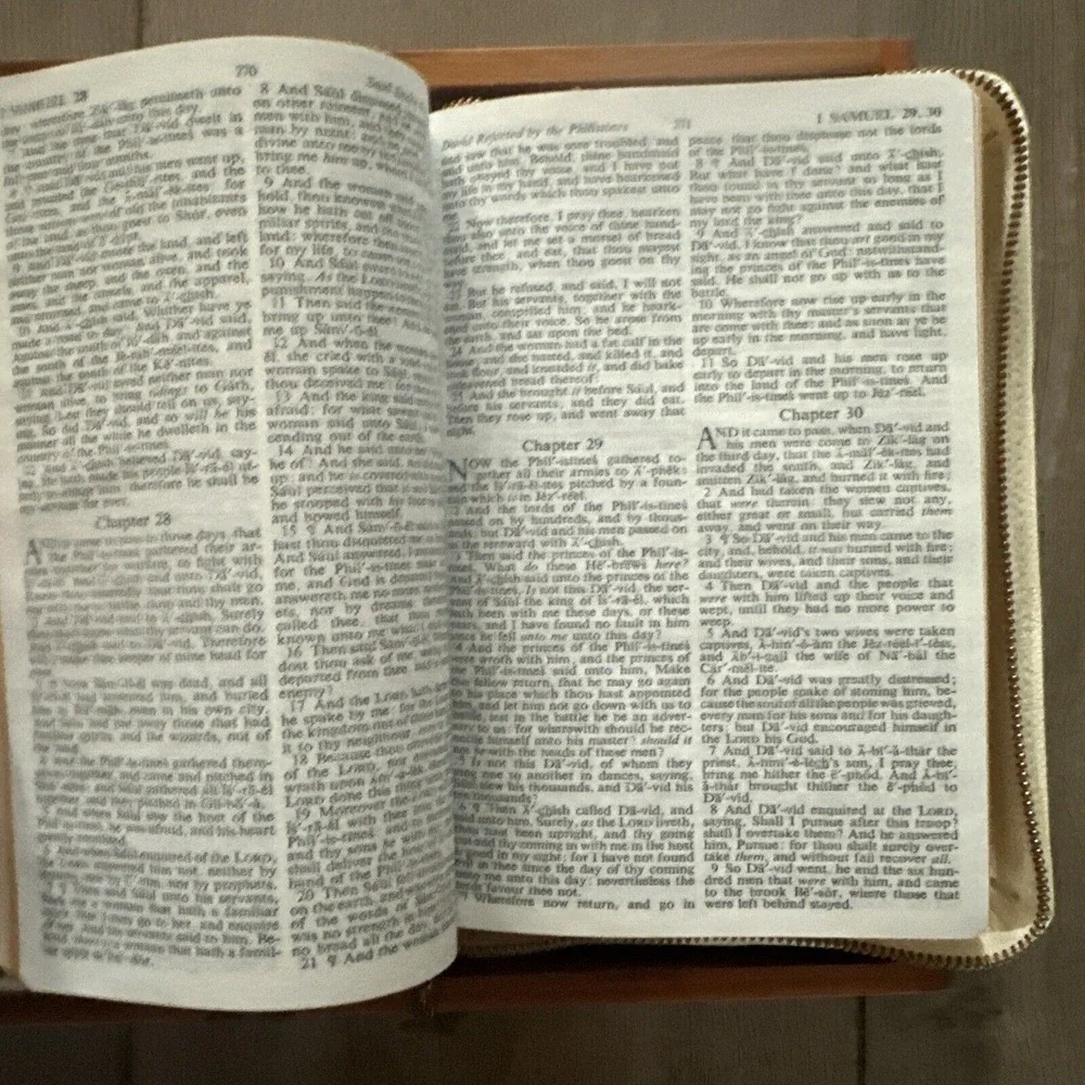 Vtg 1958 Cedar Wood Bible‎ Box White Holy Bible Distillery Workers LOCAL UNION 4